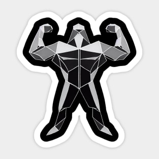 Geometric Strongman | Fitness Gym Workout T-shirt Sticker